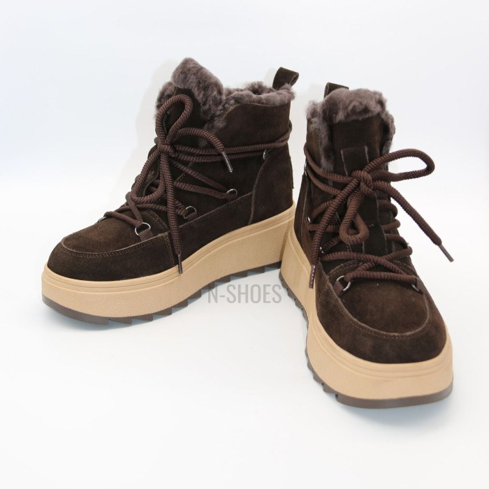 Зимові черевики Allsy 218727 808L1 BROWN 6468 з хутром