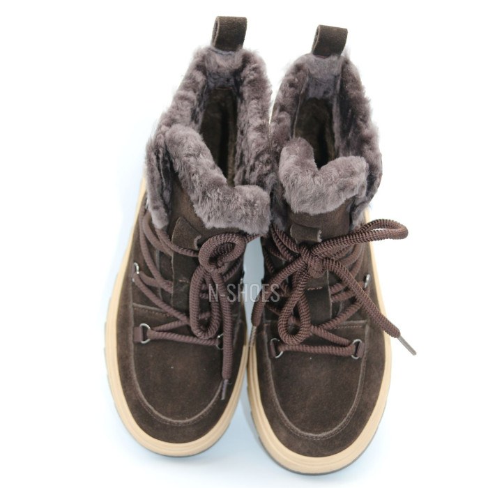 Зимові черевики Allsy 218727 808L1 BROWN 6468 з хутром