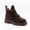 Жіночі зимові коричневі черевики Allsy 219305 9286L2-1 BROWN 6470 натуральна замша кольору шоколад, хутро на масивній підошві зі шнурівкою