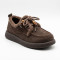 Women's brown suede Allsy 216260 LT-26N26A1-4ZM BROWN 6471 platform loafer-style Uggs with fur trim