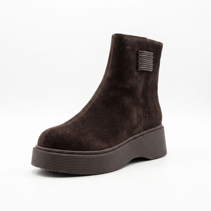 Теплі замшеві черевики Allsy 214949 26Z83Z3619-1 BROWN 6478 на платформі