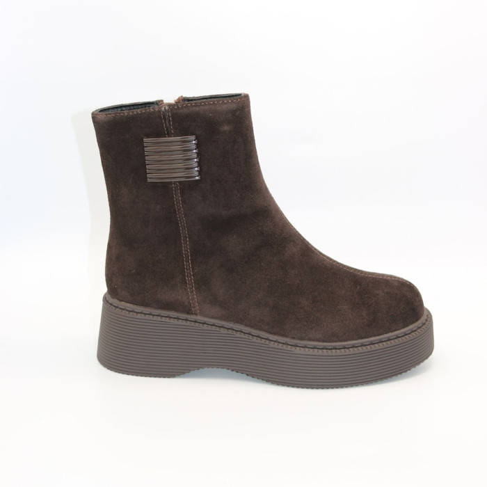 Теплі замшеві черевики Allsy 214949 26Z83Z3619-1 BROWN 6478 на платформі