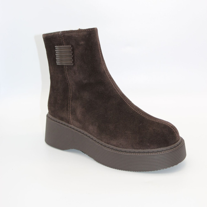 Теплі замшеві черевики Allsy 214949 26Z83Z3619-1 BROWN 6478 на платформі