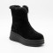 Anna Lucci 216315 80923-8A 6486 women’s black genuine suede boots with a thick sole and fur trim