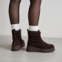 Women's Brown Suede Boots Anna Lucci 216319 with Fur