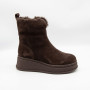 Women's Brown Suede Boots Anna Lucci 216319 with Fur