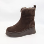 Women's Brown Suede Boots Anna Lucci 216319 with Fur