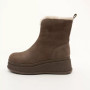 Women's Brown Suede Boots Anna Lucci 216319 with Fur
