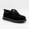 Black suede women's winter shoes Allsy 216256 lt-26n26a-24m black 6625 on a thick sole with fur trim and decorative beads on the laces, perfect for car ladies