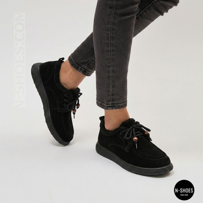 Зимние замшевые туфли Allsy 216256 lt-26n26a-24m black 6625