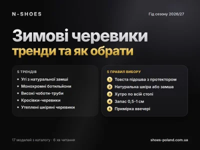Модні тенденції та головні правила вибору зимового взуття на 2026-2027 роки