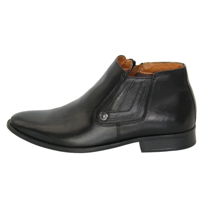 Men’s black winter boots Tapi Poland B-2163/-136-176-265 with zipper, genuine leather