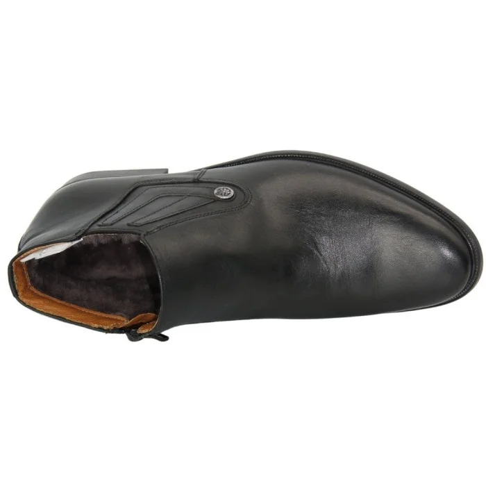 Men’s black winter boots Tapi Poland B-2163/-136-176-265 with zipper, genuine leather