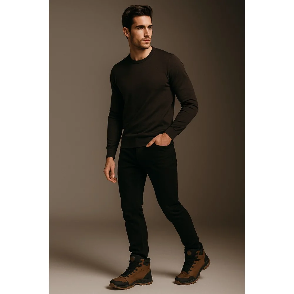 Чоловічі коричневі зимові черевики Grunberg 148153-14-04 6084 з натуральної шкіри та вовною