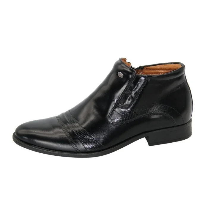 Men’s black classic winter boots Tapi D-2149/Z-136-176-136 with dual zippers