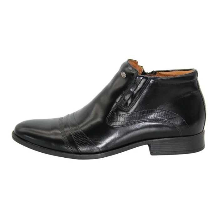 Men’s black classic winter boots Tapi D-2149/Z-136-176-136 with dual zippers