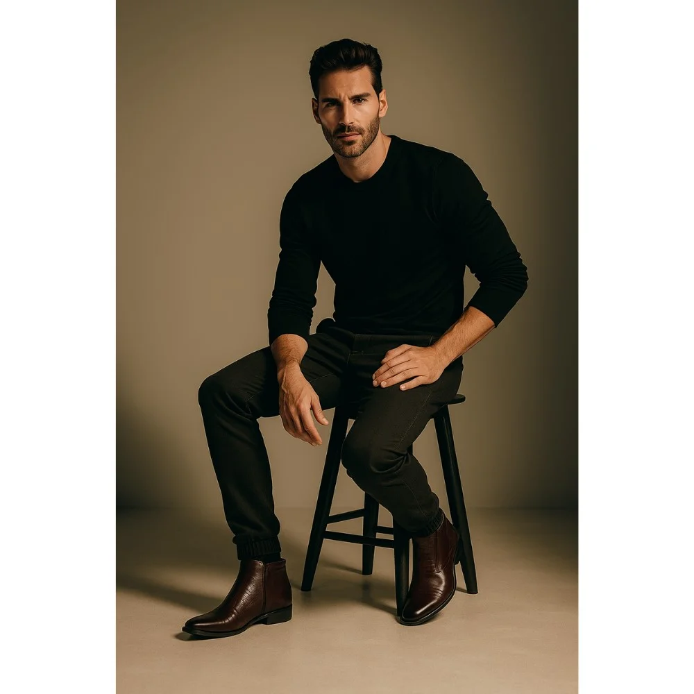 Мужские зимние ботинки из натуральной кожи Tapi Польша A-2148/X-136-176-105/1