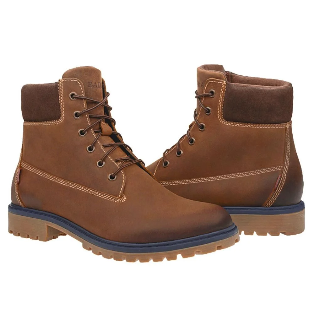 Badura 4602-bn-braz-074 — чоловічі зимові черевики з натурального нубуку, руді, на шнурівці