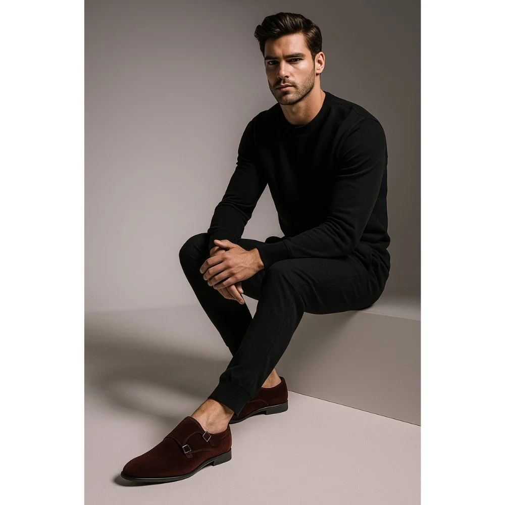 Shoes man's burgundy Tapi (Poland) art model 4224