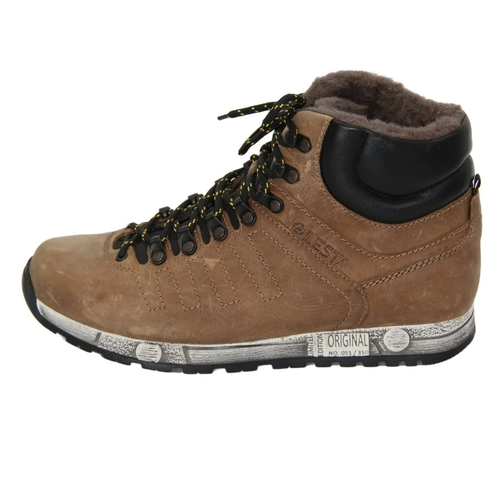 Мужские бежевые ботинки зимние Lesta (Польша) модель 4237