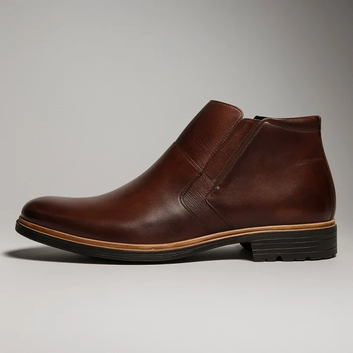 Men’s brown winter leather boots Tapi A-2296/P4-082-3324-105/1 with side zipper