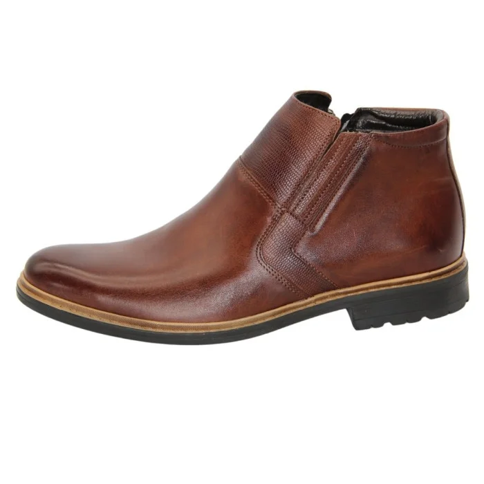 Men’s brown winter leather boots Tapi A-2296/P4-082-3324-105/1 with side zipper