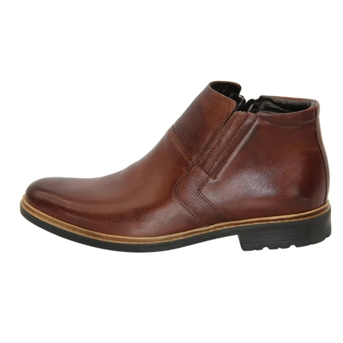 Men’s brown winter leather boots Tapi A-2296/P4-082-3324-105/1 with side zipper