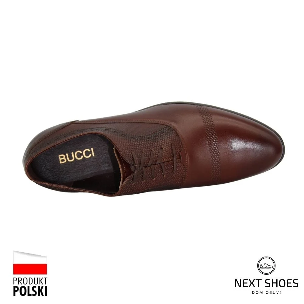 Туфли мужские коричневые Bucci (Польша) модель 4362