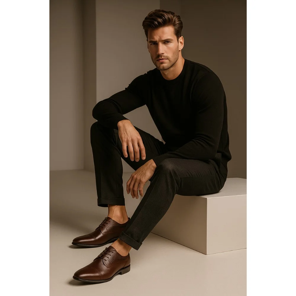 Туфли мужские коричневые Bucci (Польша) модель 4362