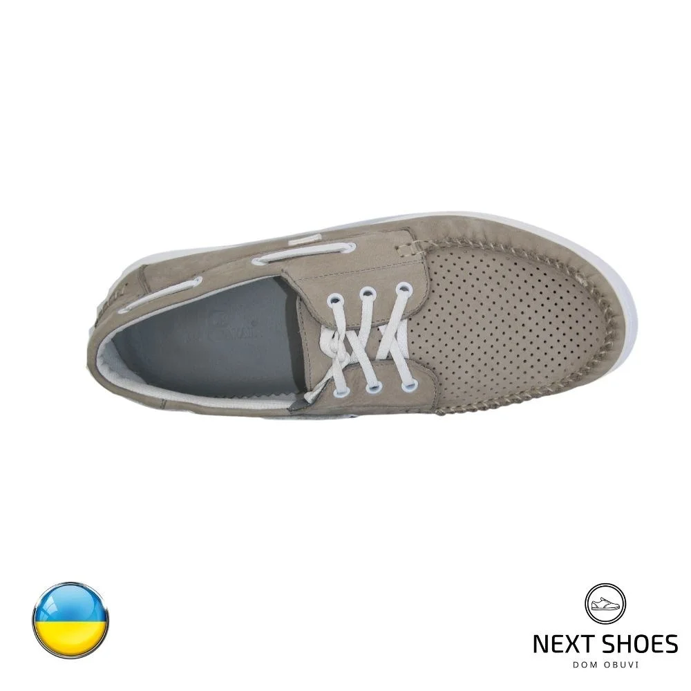 Moccasins man's beige MaxMayar (Ukraine) model 4736