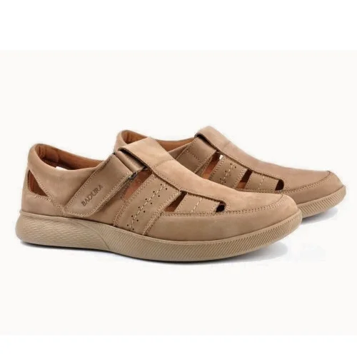 Moccasins men's red Badura Poland 3821/410/BEZ/NUBUK 4795