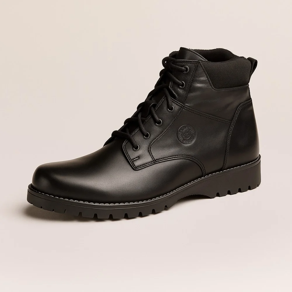 Мужские черные зимние ботинки LESTA Польша, 212-6519-7-1058 натуральная кожа