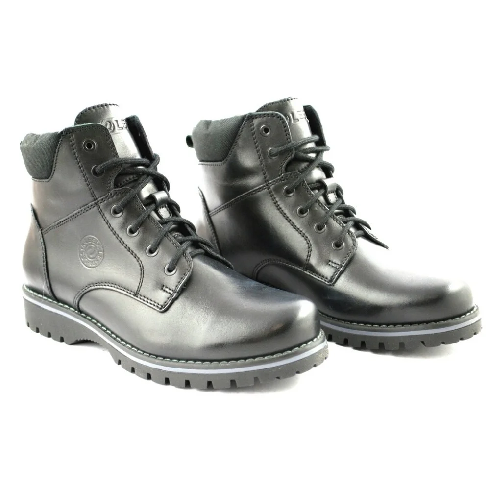 Мужские черные зимние ботинки LESTA Польша, 212-6519-7-1058 натуральная кожа