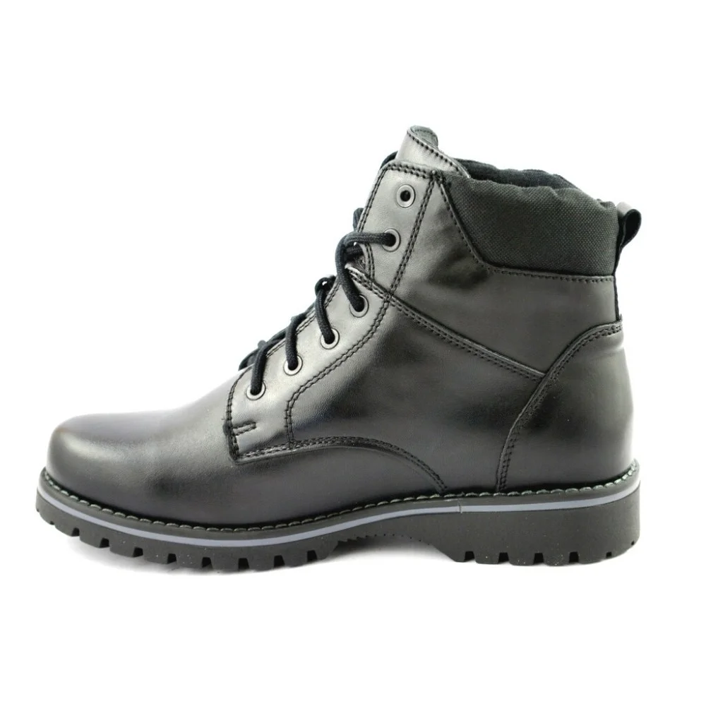 Мужские черные зимние ботинки LESTA Польша, 212-6519-7-1058 натуральная кожа