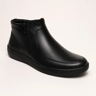 Men's black leather winter boots Giorgio Minardi 1414 5066
