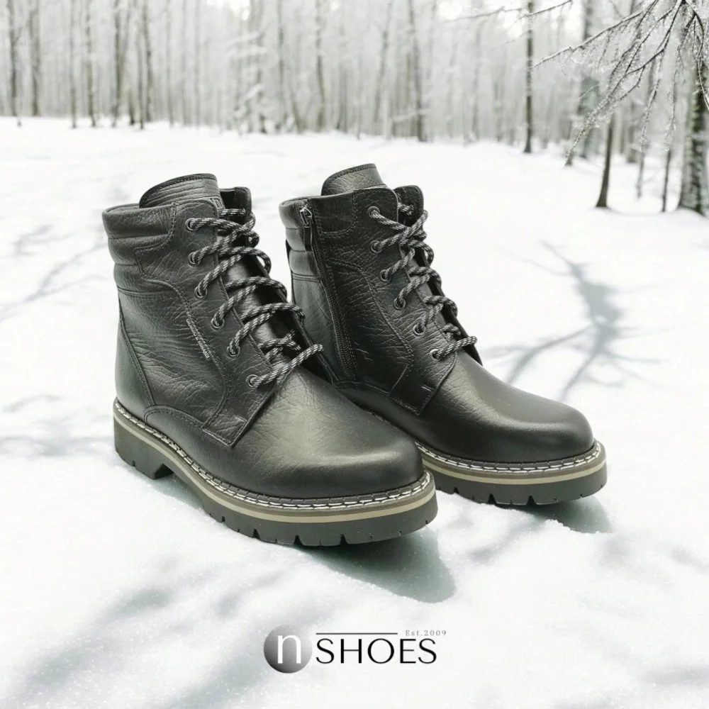 Buy men's black quality winter boots Giorgio Minardi with genuine