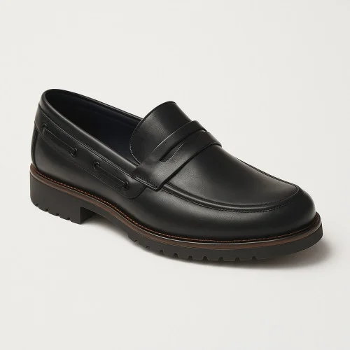 Men's classic black leather dress shoes by Tapi, model c-7132-400-4713-524