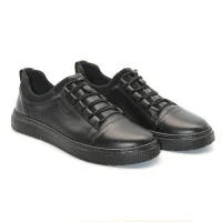 Мужские черные кожаные кеды Giorgio Minardi Польша C21B-373 5377-5065