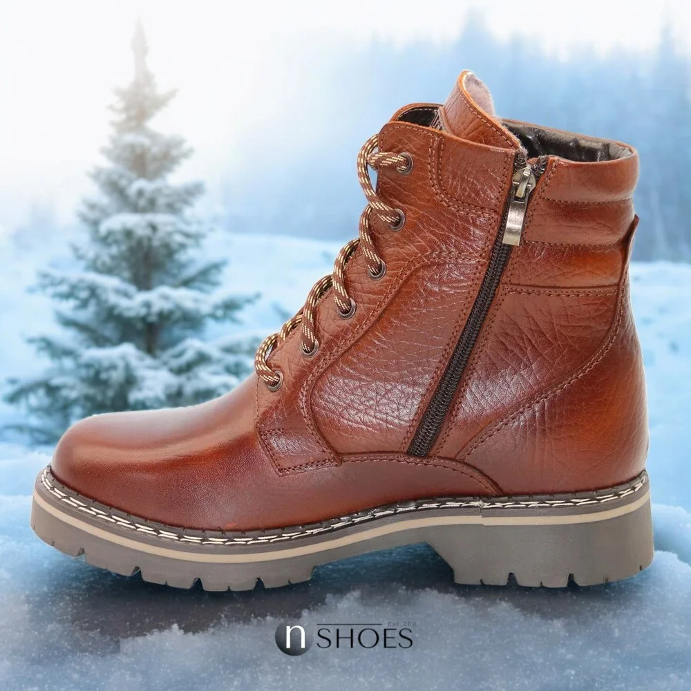 Зимние кожаные ботинки на натуральной шерсти Giorgio Minardi (Польша) модель 5383