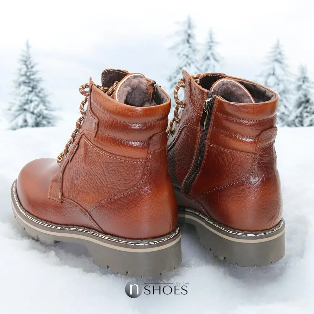 Зимние кожаные ботинки на натуральной шерсти Giorgio Minardi (Польша) модель 5383