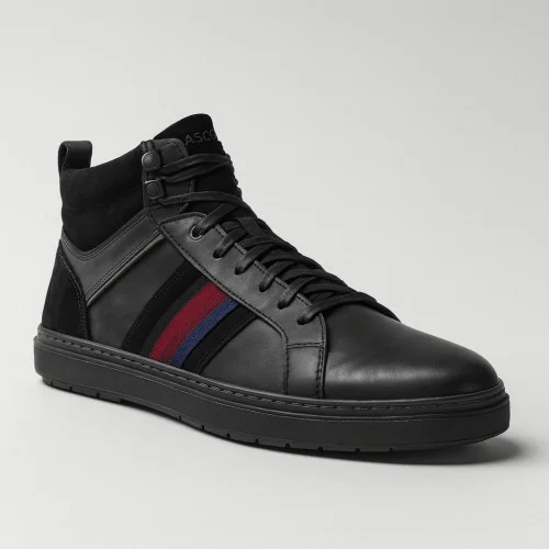 Men's casual black leather sneakers boots Lasocki MB-SPOD-12 Black 5456 made of genuine nubuck leather with a discount from a Polish factory Men's casual black leather sneakers boots Lasocki MB-SPOD-12 Black 5456 made of genuine nubuck leather with a discount from a Polish factory