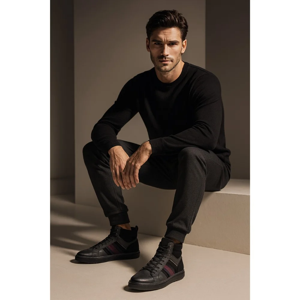 Buy Men’s Leather Sneakers Lasocki MB-SPOD-12 Black 5456