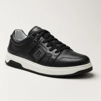 Чоловічі чорні шкіряні кросівки Badura BUXTON-21 MI08 Black 5460 демісезонні