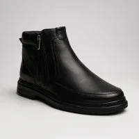 Мужские черные зимние ботинки Giorgio Minardi 1348m czarny 5482 из натуральной кожи с утеплением на натуральной шерсти от польской фабрики