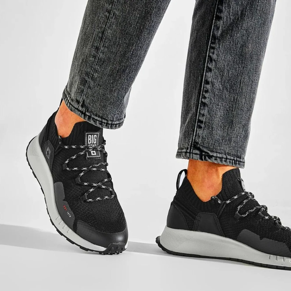 Чоловічі чорні кросівки Big Star Shoes KK174015 Black 5521