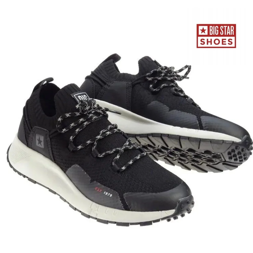 Чоловічі чорні кросівки Big Star Shoes KK174015 Black 5521