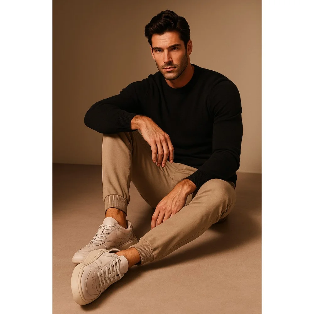 Мужские кожаные кроссовки Badura (Польша) модель 5539