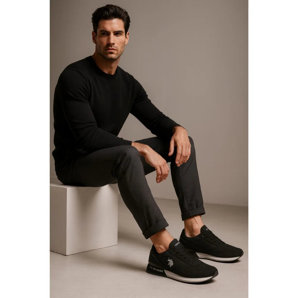 Чоловічі елітні чорні кросівки U.S. POLO ASSN. NOBIL003G 5656