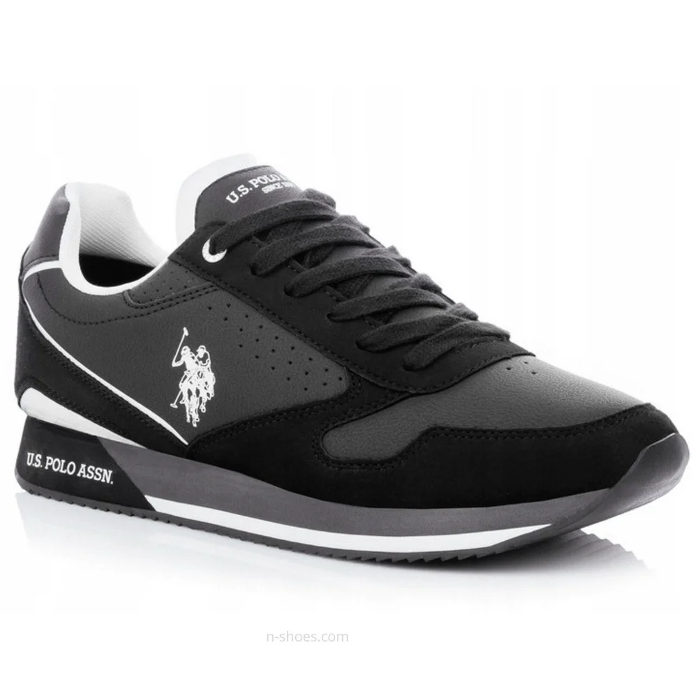 Чоловічі елітні чорні кросівки U.S. POLO ASSN. NOBIL003G 5656