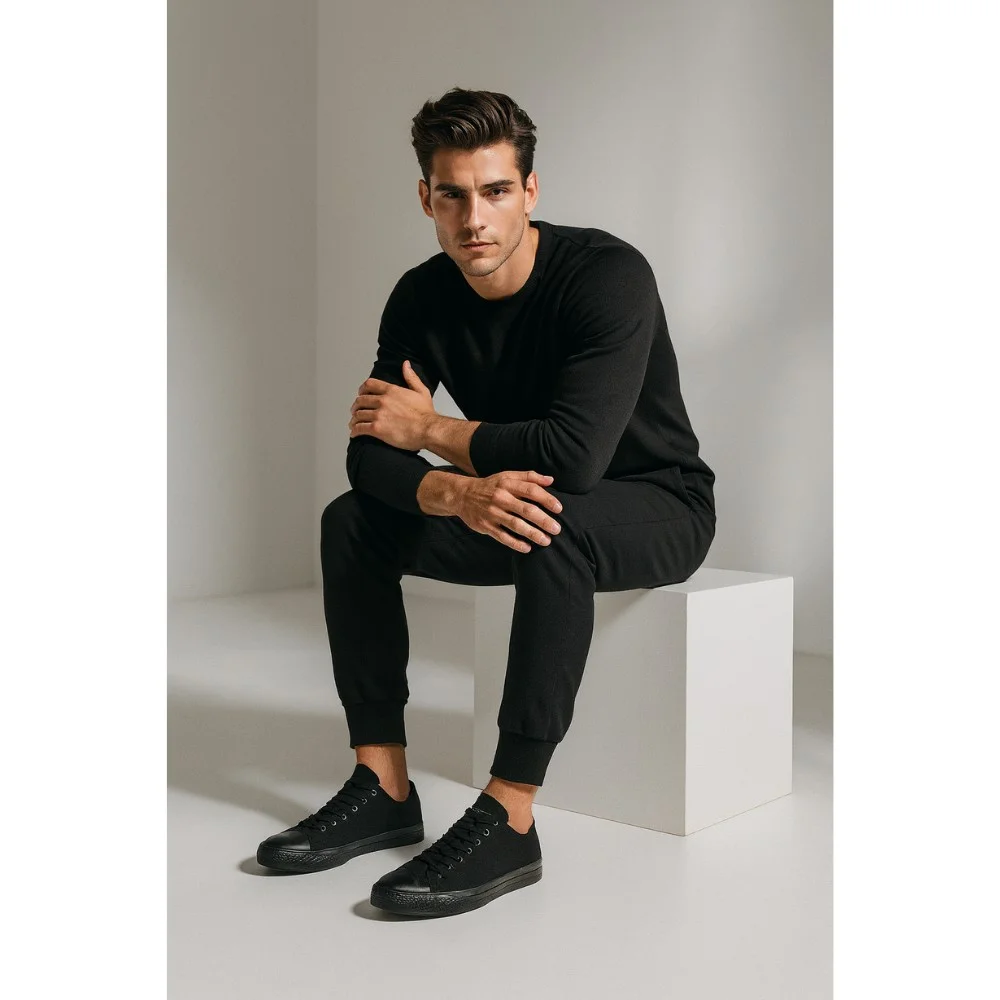 Чоловічі чорні низькі кеди Sprandi YL201401 5696
